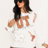 Licensed Texas Big Icons Scattered All Over Sweatshirt | Queen Of Sparkles