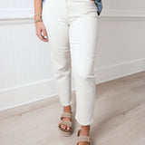 Tracey Straight Crop Jeans Sea Salt