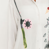 White Fishing Pole With Hooked Fish Gauze Button Up Collar Dress | Queen Of Sparkles