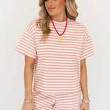 Jumie Stripe Tee | Baby Pink