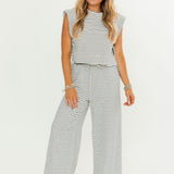 The Hallie Stripe Terry Pant