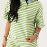 Sunny Stripe Shorts | Honeydew Periwinkle