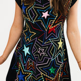 Black Multi Star Sweater Dress | Queen Of Sparkles