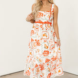Tropical Oasis Midi Dress | Red