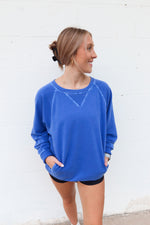 FRENCH TERRY PULLOVER | BRIGHT BLUE
