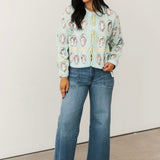 Pale Blue & Green Oyster Tie Up Sweater | Queen Of Sparkles