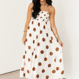 Oaklynn Polka Dot Midi Dress | Chocolate