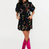 Black Rainbow 'Derby Queen' Horse Shoe Cotton Tie Dress | Queen Of Sparkles