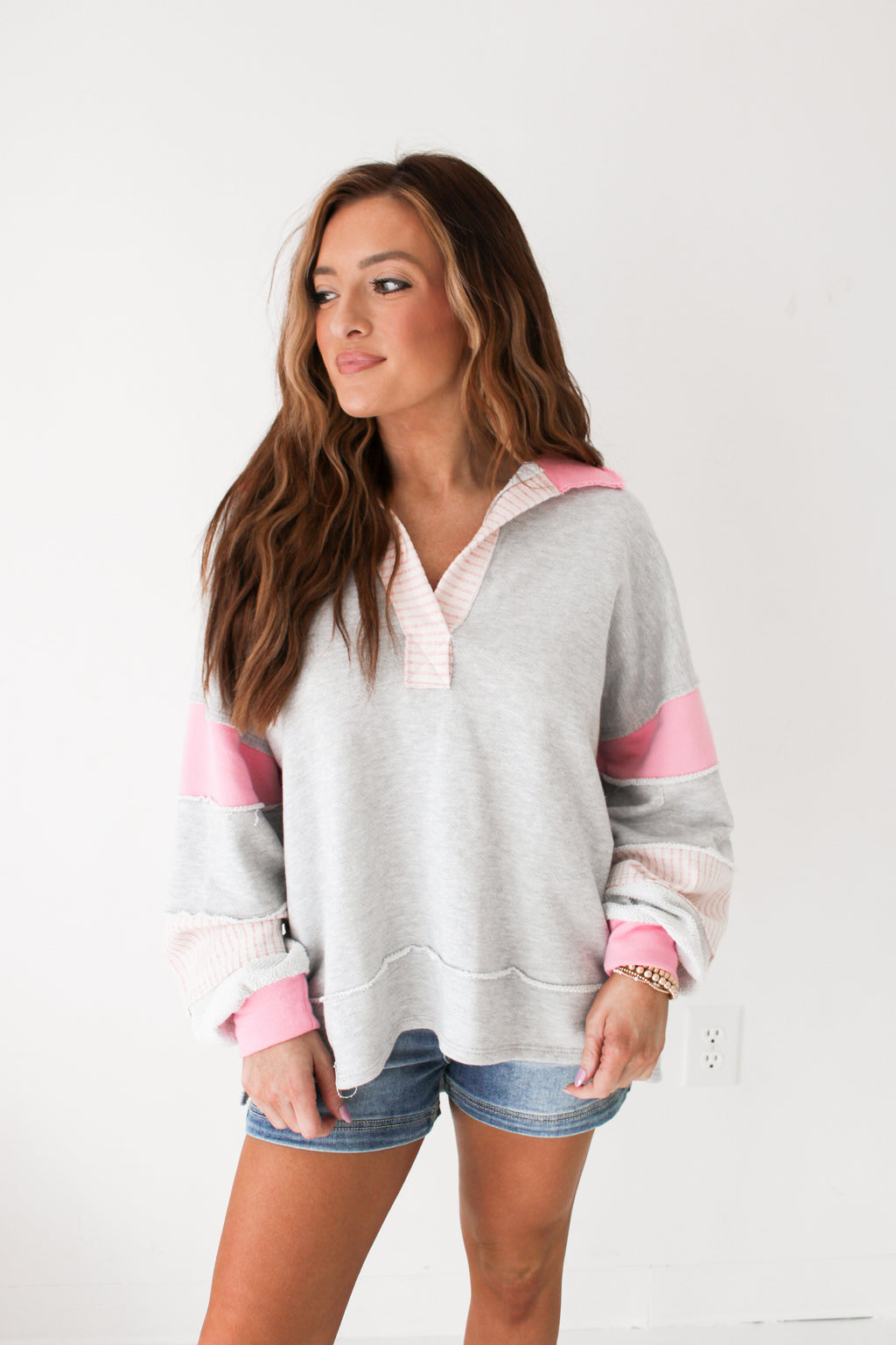 DREAMHOUSE PULLOVER | HEATHER & PINK