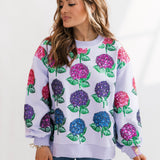 Lavender Hydrangea Sweatshirt | Queen Of Sparkles