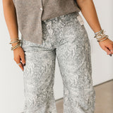 Good Luck Printed Barrel Jeans | Snake Combo