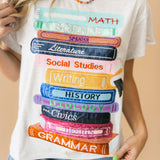 Grey School Books Tee