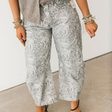 Good Luck Printed Barrel Jeans | Snake Combo