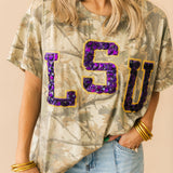 Licensed LSU Camo Tee | Queen Of Sparkles