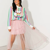 Rainbow Stripe Birthday Cake Sweater | Queen Of Sparkles