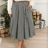 Charlotte Midi Skirt | Black Check
