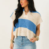 Stripe Sweater Vest | Blue Oatmeal
