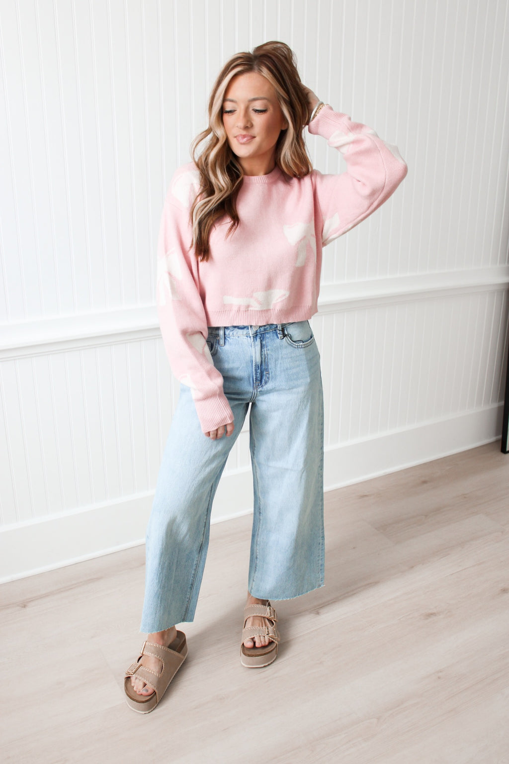 PRETTY LITTLE BOWS SWEATER | PINK