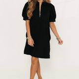 Textured Mini Dress | Black
