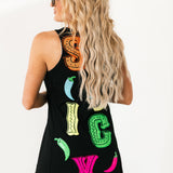 Black Multi 'Spicy' Chili Pepper Tank Dress | Queen Of Sparkles
