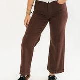 High Rise Crop Pants | Brown