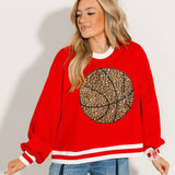 Red Jeweled Basketball Sweatshirt | Queen Of Sparkles