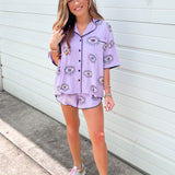 Lavender Evil Eye Pajama Top | Queen Of Sparkles