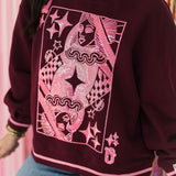 Maroon & Pink Logo Sweatshirt | Queen Of Sparkles
