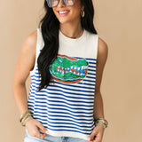 Licensed Florida Mascot Striped Knit Tank | Queen Of Sparkles