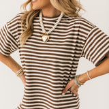 Bailey Stripe Tee | Brown