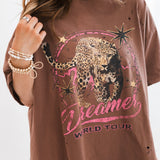 Dreamer World Tour Leopard Graphic Tee | Brown