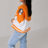 Licensed Orange & White Two Tone Holographic 'Tennessee' Sweatshirt | Queen Of Sparkles