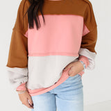 Color Block Sweatshirt | Mocha Blush