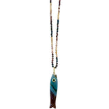 Seth Beaded Fish Necklace | Neutral