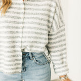 Piper Stripe Cardigan | Heather Grey