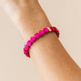 Heart Beaded Bracelet | Pink