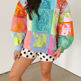 Multi Colorblock QOS Card Logo Sweatshirt | Queen Of Sparkles