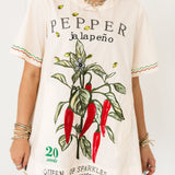 Beige Jalapeno Seed Cotton Short Sleeve Dress | Queen Of Sparkles