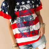 USA Star & Stripe QOS Card Logo Tee | Queen Of Sparkles