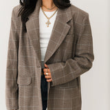 Paper Cut Blazer | Pinstripe Chocolate