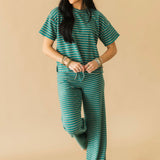 Junie Pant | Teal Stripe