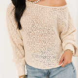 Crochet Slouchy Sweater | Natural