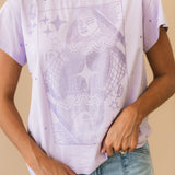 Lavender Jewel QOS Card Logo Tee | Queen Of Sparkles