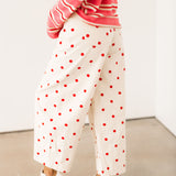 Polka Dot Barrel Jeans | Cream Red