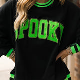 Black & Neon Green 'Spooky' Sweatshirt | Queen Of Sparkles
