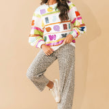 Grey Multi 'ABC's' Sweatshirt | Queen Of Sparkles