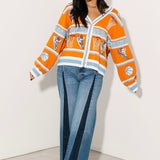 Licensed Tenn Striped Basketball Rhinestone Icon Cardigan | Queen Of Sparkles