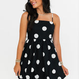 Polka Dot Bubble Mini Dress