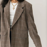 Paper Cut Blazer | Pinstripe Chocolate