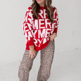 Merry All Over Sweater Top